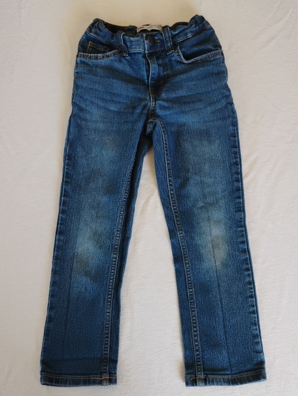 Levi's Blue Denim Jeans Performance 511 Slim with Tan Leather Patch Sz 6 Regular